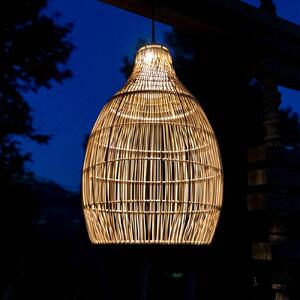 Lumisky Solárne závesné LED svietidlo HOLIDAY, Ø 29 cm, béžová/čierna, plast, Krémová / jantárovo žltá, Plast, Závesné svietidlo