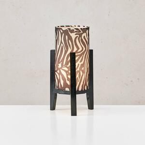 Markslöjd Stolová lampa Eruca, čierna/biela, látka, E27, Čierna, Obývacia izba / jedáleň, Textil / látka / hodváb, Moderný, Stojacie svietidlo