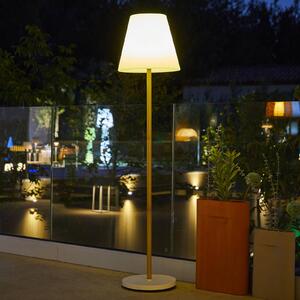 Lumisky Solárna LED terasa lampa Standy, biela/hnedá, výška 150 cm, IP44, Hnedá / hrdzavá, kov, Moderný, Stojaca lampa