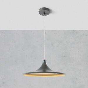 Markslöjd LED závesné svietidlo BEAM s žiarovkou, šedé, hliník, Ø 37 cm, Krémová / jantárovo žltá, Obývacia izba / jedáleň, Hliník, Moderný, Závesné svietidlo