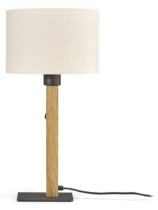 Buschwerk Stolová lampa HerzBlut Heloise, krémovo biela, dub, výška 45 cm, Svetlé drevo, Obývacia izba / jedáleň, Drevo, Moderný, Stojacie svietidlo