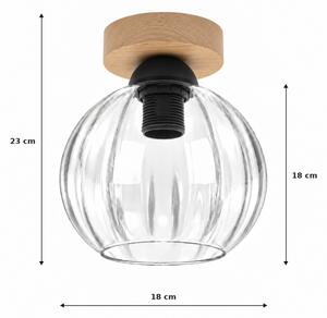 BRILAGI - LED Stropné svietidlo RETRO GLASS 1xE27/60W/230V pr. 18 cm dub/číre
