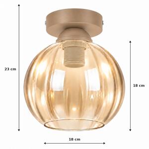 BRILAGI -LED Stropné svietidlo R GLASS 1xE27/60W/230V priemer 18 cm béžová/dymová béžová