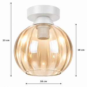 BRILAGI - LED Stropné svietidlo R GLASS 1xE27/60W/230V pr. 18 cm biela/dymovo-béžová