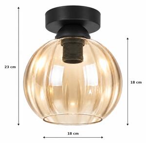 BRILAGI - LED stropné svietidlo R GLASS 1xE27/60W/230V pr. 18cm čierna/dymovo-béžová