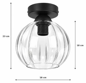 BRILAGI - LED Stropné svietidlo RETRO GLASS 1xE27/60W/230V pr. 18 cm čierna/číra