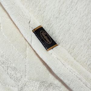 Smotanovo biele hebká deka so striebornou geometrickou potlačou 150 x 200 cm krémová