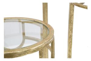 Súprava 3 stolíkov v zlatej farbe Mauro Ferretti Lorenzo