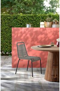 Sivá záhradná stolička s oceľovou konštrukciou Kave Home Glenville