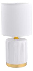 Zuma Line HS8720-WH - Stolná lampa 1xE14/40W/230V biela/zlatá