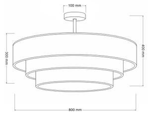 Brilagi - Prisadený luster LUNETA 3xE27/60W/230V priemer 80 cm hnedá/béžová/krémová