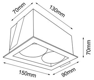 Brosline 3034 - Zapustené stropné svietidlo CAGE 2xGU10/10W/230V čierne