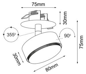 Brosline 3258 - Zapustené bodové svietidlo DROP 1xGX53/9W/230V čierne