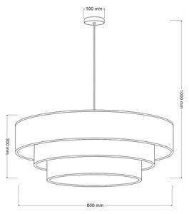 Brilagi - Závesný luster na lanku LUNETA 3xE27/60W/230V pr. 80 cm čierna/zlatá
