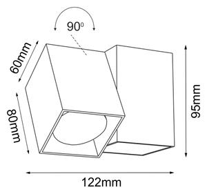 Brosline 2292 - Nástenné bodové svietidlo CUBE 1xGU10/10W/230V čierna