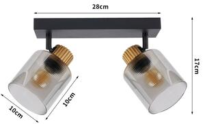 Brilagi - Bodové svietidlo HYGGE 2xE14/15W/230V čierna/dymová