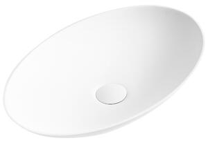 Umývadlo na dosku biele solid surface oválne s tenkým okrajom moderná kúpeľňová umývadlová misa