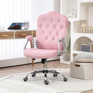 HOMCOM Kancelárske kreslo VINSETTO velvet pink