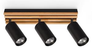 Brilagi - Bodové svietidlo SELE WOOD 3xGU10/30W/230V čierna/drevo
