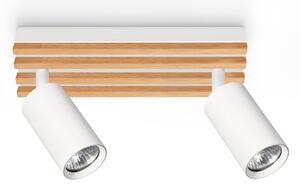 Brilagi - Bodové svietidlo SELE WOOD 2xGU10/30W/230V biela/drevo