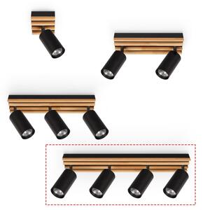 Brilagi - Bodové svietidlo SELE WOOD 4xGU10/30W/230V čierna/drevo
