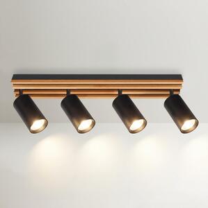 Brilagi - Bodové svietidlo SELE WOOD 4xGU10/30W/230V čierna/drevo