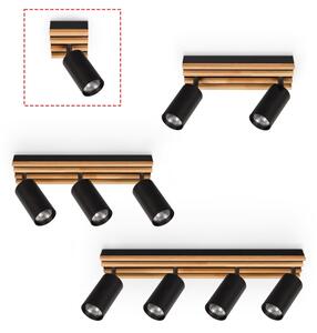 Brilagi - Bodové svietidlo SELE WOOD 1xGU10/30W/230V čierne/drevo