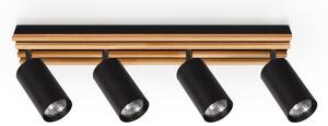 Brilagi - Bodové svietidlo SELE WOOD 4xGU10/30W/230V čierna/drevo