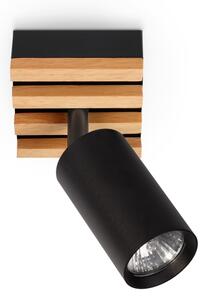 Brilagi - Bodové svietidlo SELE WOOD 1xGU10/30W/230V čierne/drevo