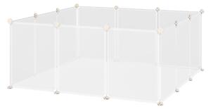 PAWHUT Ohrádka pre malé domáce zvieratá 12 panelov 105 x 45 x 105 cm biela