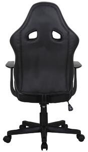 Kancelárská stolička Foxter, čierna ekokoža/šedá látka