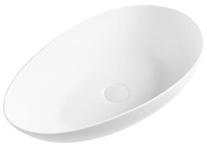 Umývadlo na dosku biele solid surface oválne s tenkým okrajom moderná kúpeľňová umývadlová misa