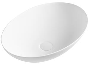Umývadlo na dosku biele solid surface oválne s tenkým okrajom moderná kúpeľňová umývadlová misa