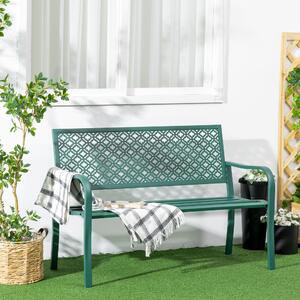 Záhradná lavička HOMCOM nosnosť 280 kg 127 x 63 x 83 cm tmavozelená