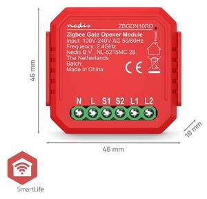 Nedis ZBGDN10RD - Inteligentný spínač garážových vrát SmartLife Zigbee Tuya