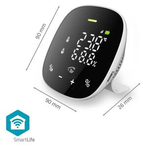 Nedis WIFISA20CBK-Inteligentný monitor kvality ovzdušia s LED displejom SmartLife Wi-Fi