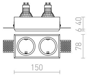 RED - Design Rendl - R12900 - Podhľadové svietidlo QUO 2xGU10/35W/230V