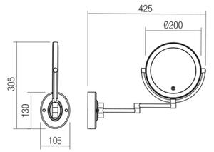 Redo 01-3087 -LED Stm. kosmetické zrkadielko SELFIE LED/7W/230V 3000/4000/6000K biela