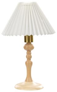 Stolná lampa svetlé dubové drevo biele bavlnené tienidlo 38 cm nočné svetlo retro elegantný dizajn
