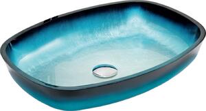 MEXEN - Araks sklenené umývadlo na dosku 54 x 39 cm - modrá - 24155447
