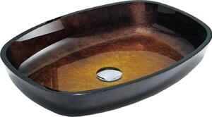 MEXEN - Araks sklenené umývadlo na dosku 54 x 39 cm - tmavo zlatá - 24155451