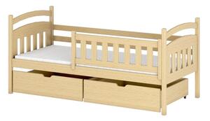 Detská posteľ z masívu borovice TARY so zásuvkami - 200x90 cm - prírodná