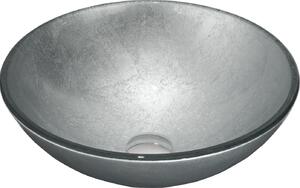 MEXEN - Mira sklenené umývadlo na dosku 42 cm - strieborná - 24124211