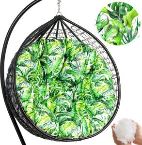 MAXMAX Obojstranný vodeodolný sedací vankúš do závesného kresla 120 cm - Jungle zelený/sivý
