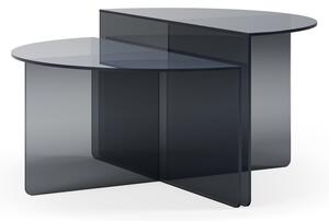 Sivé sklenené okrúhle konferenčné stolíky v súprave 2 ks ø 80 cm Velta – MOME