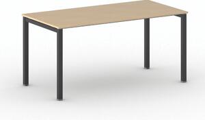 Rokovací kancelársky stôl PRIMO SQUARE, 160x80 cm, čierna podnož, buk
