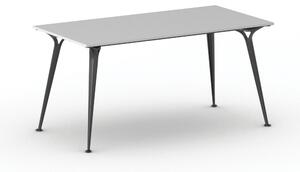 Kancelársky stôl PRIMO ALFA, čierna podnož, 1600 x 800 mm, sivá