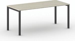 Rokovací stôl Square s čiernou podnožou 1800 x 800 x 750 mm, dub prírodný