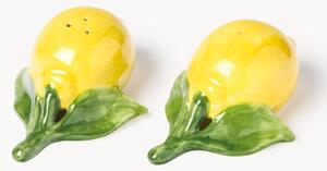 Ručne maľovaná soľnička a korenička Lemon, 2 ks