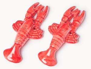 Ručne maľovaná soľnička a korenička Lobster, 2 ks